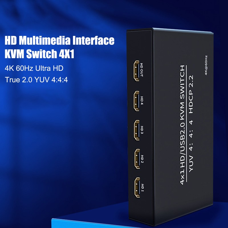 HD Multimedia Interface KVM Switcher Professional 4 Port 4K 60Hz