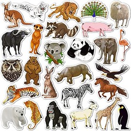 SUSIHI Animal Stickers for Water Bottles Cute Animal Stickers for Kids Farm Zoo Animal Stickers Waterproof Vinyl Stickers Bulk(50 Pcs)