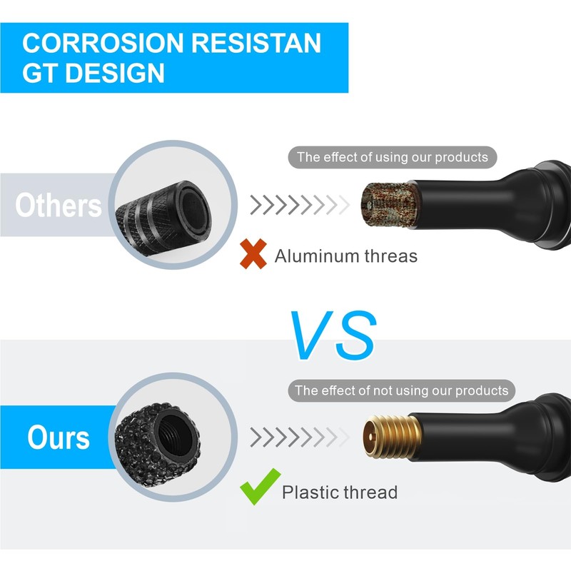 HZJD Tire Valve Stem Caps, Handmade Crystal Rhinestone, Black(4 Pack)