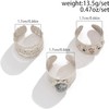 Dainty Wide Band Ring Set of 3 for Women Adjustable