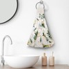 Dekifnhg Green Leaves Hanging Kitchen Towel with Loop 2 Pack