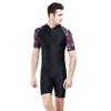 WOWDECOR Surfing Swimsuits for Women Men One Piece Short Sleeve