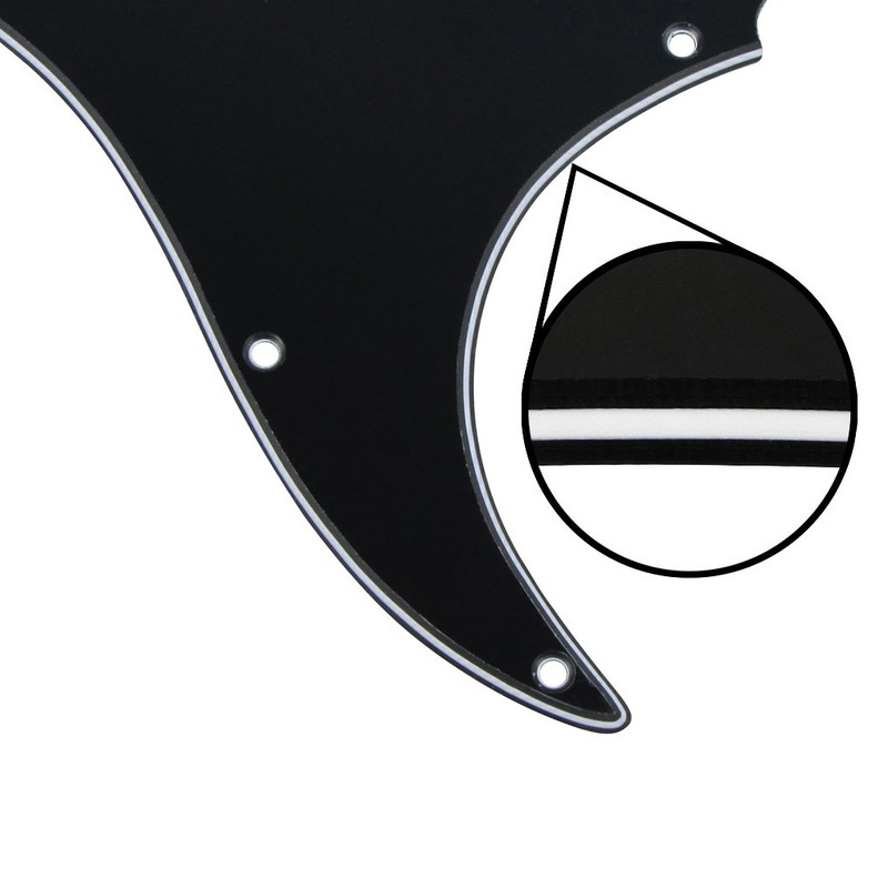 FLEOR 3Ply Black HH Pickguard 11 Holes ST Guitar Pick