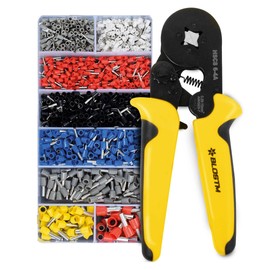 BLOSTM Bootlace Ferrule Crimping Tool Kit - Professional Crimping Tool Set with 1200 Wire Ferrule Terminal Connectors Self-Adjustable Ratchet Bootlace with Crimper Plier Range of 0.25-10mm²/awg23-10