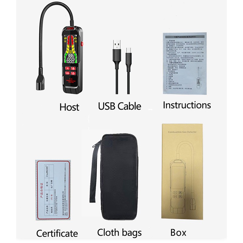 Combustible Gas Detector High Accuracy LCD Display Combustible Gases Leakage