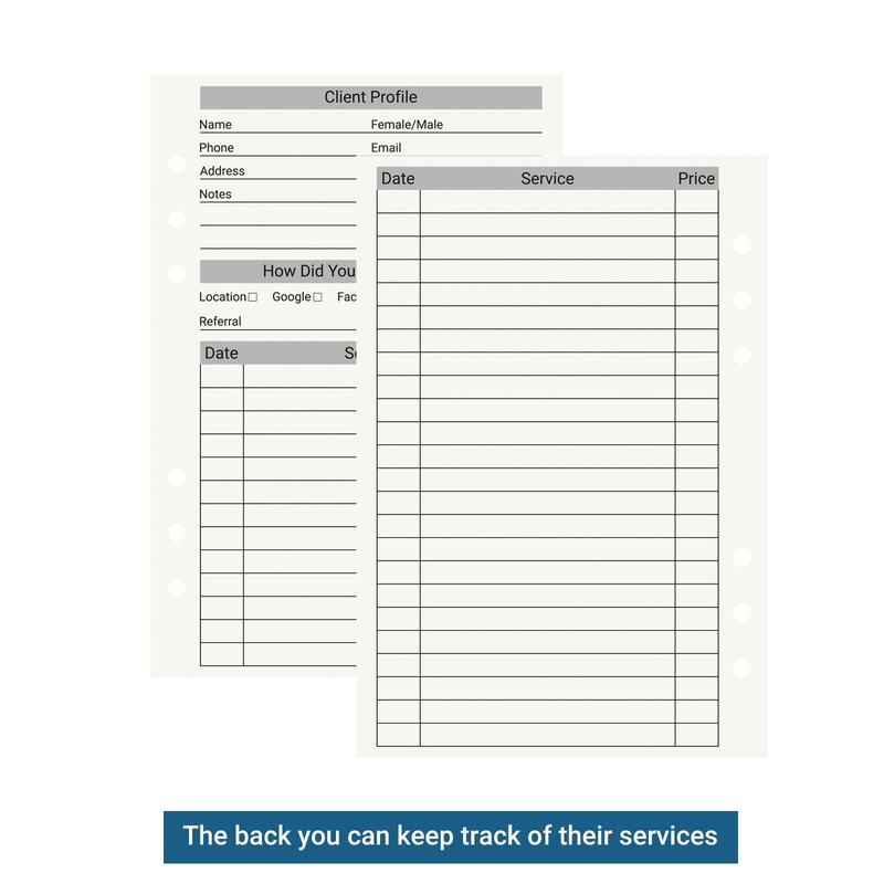 suituts Client Record Book, Hair Stylist Client Profile Book-Binder and