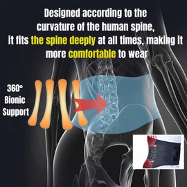 ADORNEST-Back Brace for Lower Back Pain, Lumbar Support Belt with Intergrated＆Removable Support Plate, Removable Lumbar Pad,Double-layer Breathable Knit Material，Heightened Waist Design- For Men＆Women-For Home & Lifting At Work-M