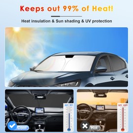 BSTW BSTW Auto Sonnenschutz fr Ford Focus MK4 4.5 (2018-2025) C Faltbare Windschutzscheiben-Abdeckung mit W?rmeisolierung & UV-Schutz | Passend fr Ford Focus Titanium Active ST-Line ST X