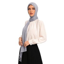Txmout Premium Jersey Hijabs for Women - Cotton Scarfs (Light Gray)