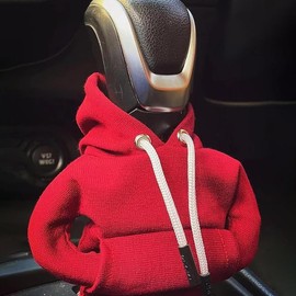 Funda para palanca de cambios de coche, divertida funda para palanca de cambios, sudadera con capucha universal para palanca de cambios de coche, accesorios de decoración interior del coche, zzhugyin (rojo)