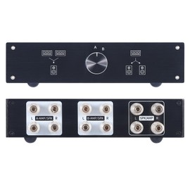 AtNeDcVh 2 Zone Amplifier Speaker Lossless Switcher Selector, 1 in 2 Out / 2 in 1 Out Amps Speakers Switch Control Box Splitter, 2 Way Stereo Audio A B Switches