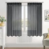 MRTREES Ruffle Tape Curtains, Anthracite, 122 cm, Long, Translucent, Living