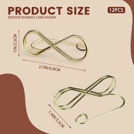 LELE LIFE 12 Pack Table Number Holders Stands, Wide Base Place Card Holders, Table Sign Picture Photo Holder Menu Memo Clip for Centerpieces Wedding Party , Gold