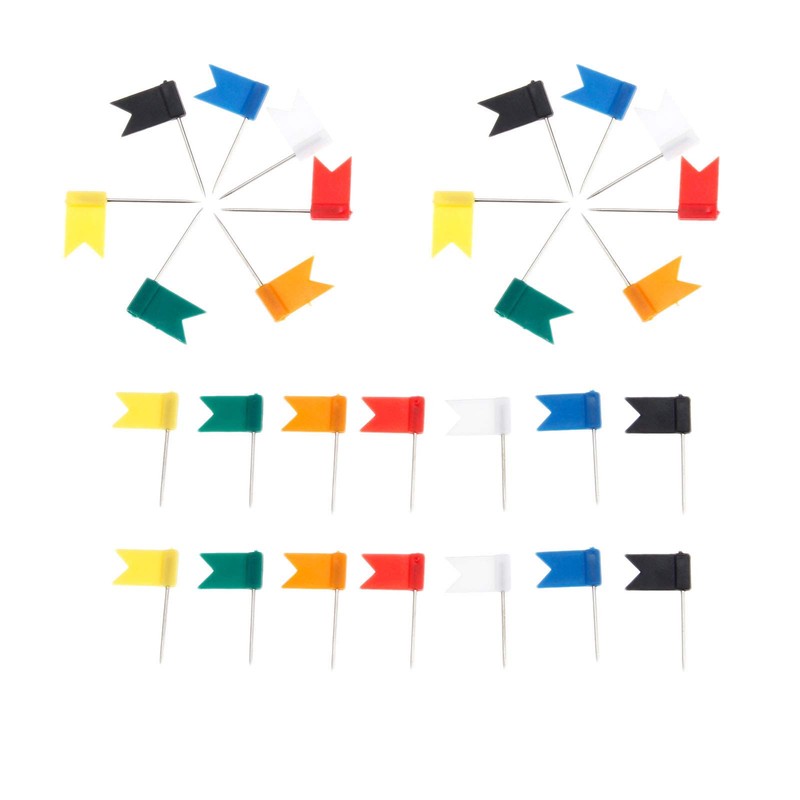 100pcs Flag Pins Map Tracking Carafe Drawing Supplies School Mixed