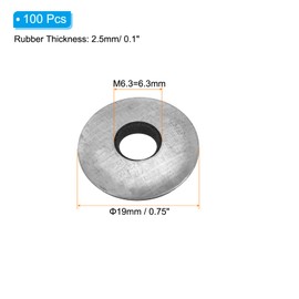 PATIKIL 1/4"x3/4" EPDM Bonded Sealing Washers, 100 Pieces Galvanized Neoprene Rubber Backed Screw Gasket for Industrial Home Machinery Ships Roof (#14x1/4")