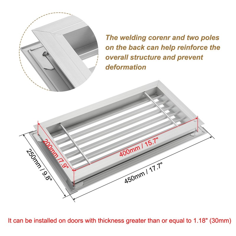 PATIKIL Door Air Vent Cover, 2 Pcs 16" x 8",
