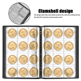 240 Page Pocket Coin Collection Coin Album, Leather Albums Scrapbook, Coin Album, Pocket Album, Coin Collector Album for Coins Album Book Souvenir Coin Collection
