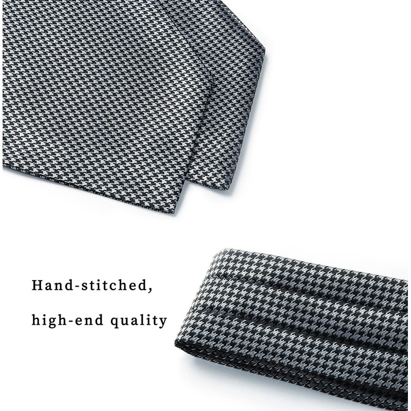HISDERN Tie Scarf Black and White Men's Wedding Ascot Tie