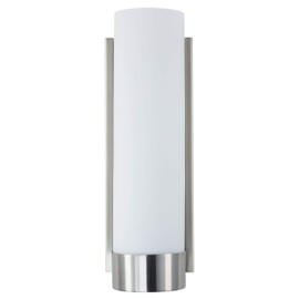 Elina Bathroom Vanity Light – Brushed Nickel w/Frosted Shade - Linea di Liara LL-WL301-BN