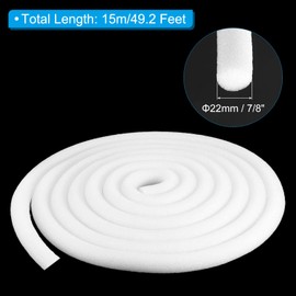 PATIKIL 7/8 Inch x 49.2 Feet Backer Rod for Gaps and Joints, Foam Rope Caulk Crack Joint Filler Roll Seal Weather Strip for Home Construction Car, White