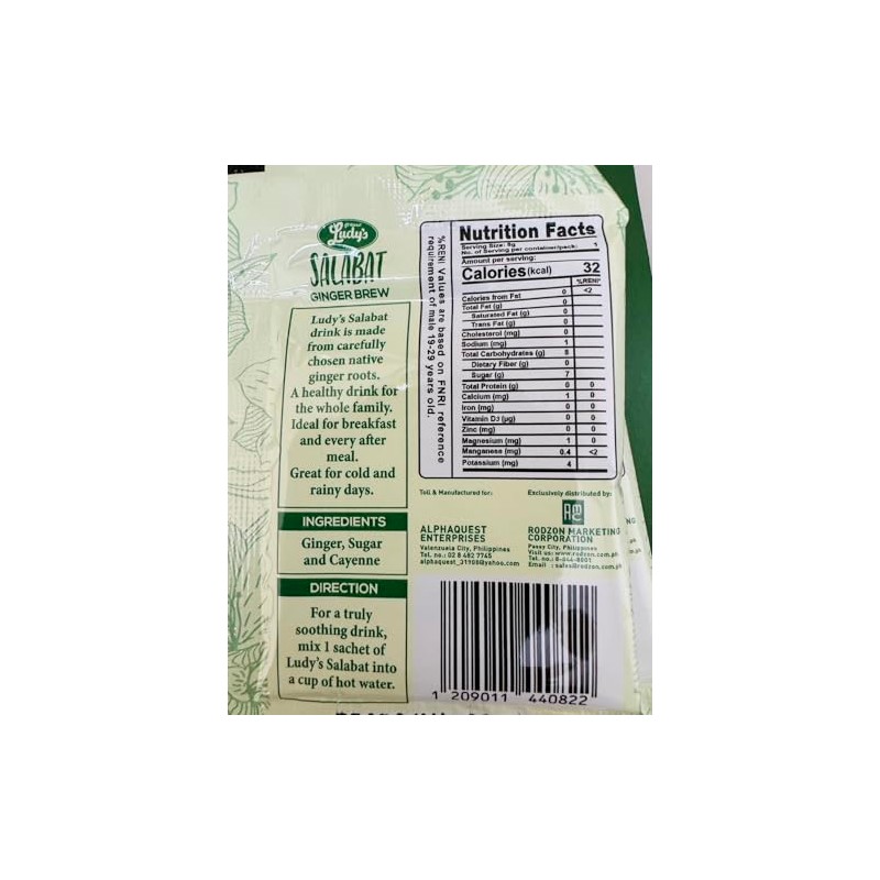 Ludy's Ginger Brew Salabat, 48 Sachets x 8g