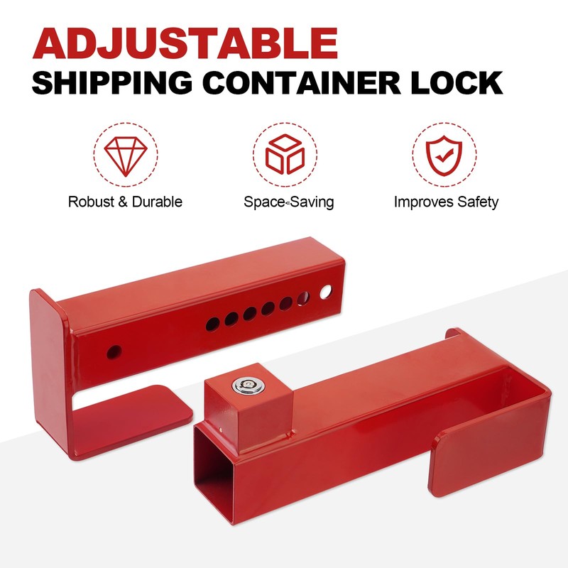 Shipping Container Lock, 9"- 15.4" Heavy Duty Steel Cargo Door