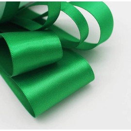 20 x Metres of Neofleur Double Faced Satin Ribbon. 25mm, 38mm, 50mm (Emerald Green, 38mm)