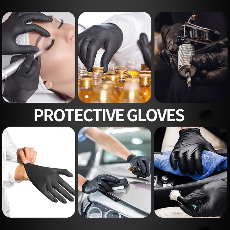 Basic Medical Black Nitrile Exam Gloves - Latex-Free & Powder-Free,