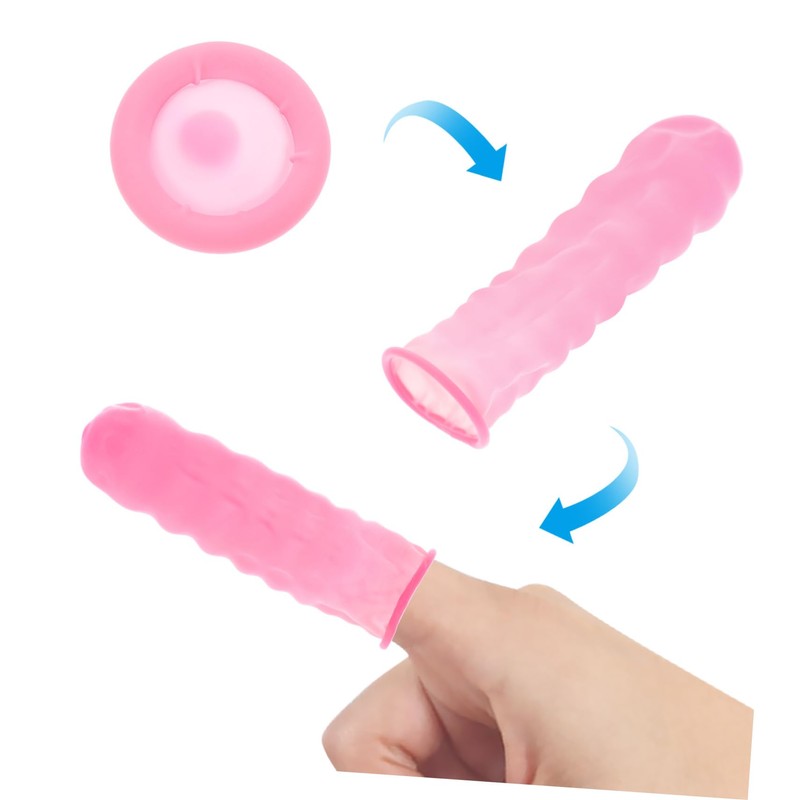 Operitacx 100pcs Finger Sleeves Latex Finger Protectors for Joint Support