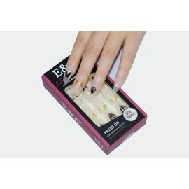 Almond shaped - smooth, semi transparent - reusable adhesive fake nails and jelly glue - salon quality, mini file -28 fake nails -30 nail kits with glue