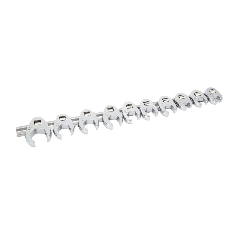 10pcs Crows Foot Wrench Set 10mm to 22mm Sizes Metric