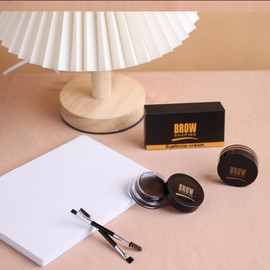 Eyebrow Cream with Brush, Long Lasting Waterproof Eyebrow Pencil Gel, Natural Brow Makeup