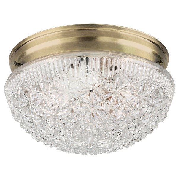 Westinghouse Lighting 6661000 2lite Ab Clear Faceted Glass White