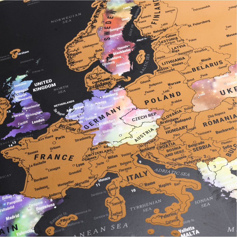 Atlas & Green World Travel Map + Bonus Europe Poster.
