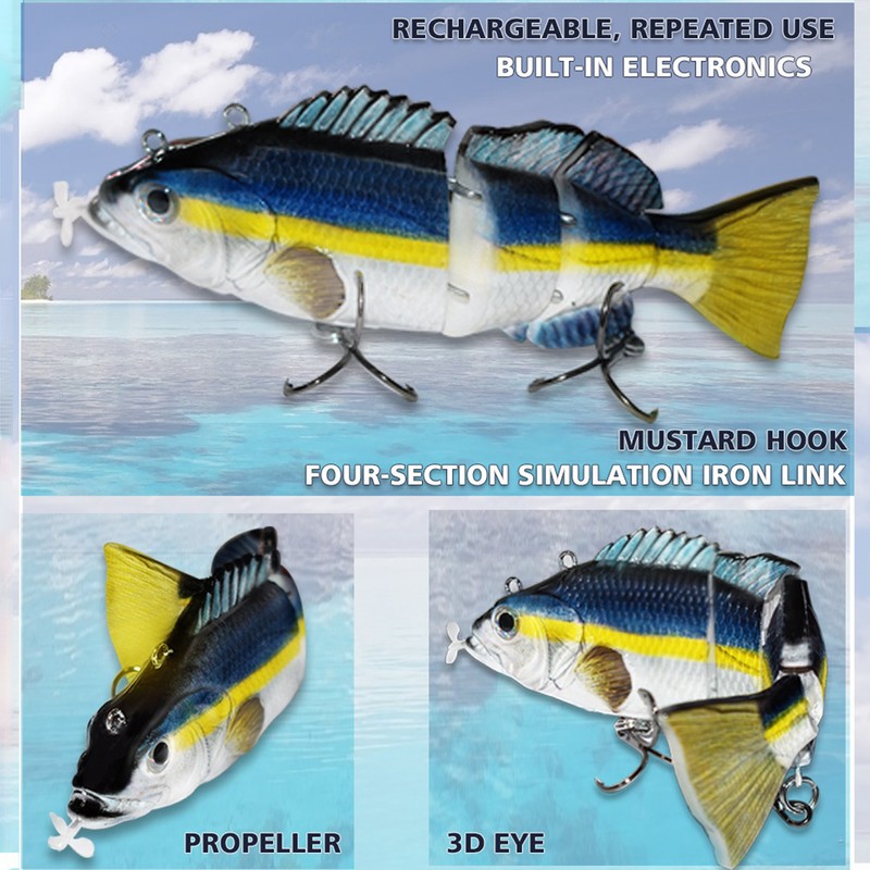 Electric Bait Swimming Robotic Segment Fishing Lure USB Charging Swim