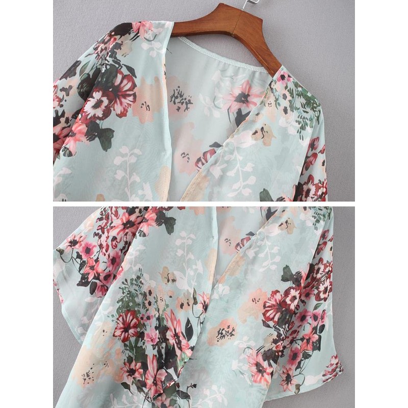 Camisunny - Cárdigan de gasa para mujer, estilo kimono con