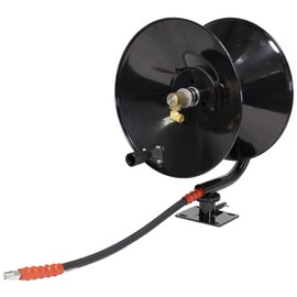 Erie Tools 5100 PSI 3/8" x 100' Pressure Washer Hose Reel with 360 Degree Swivel Base