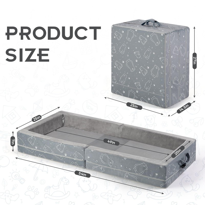 Umoving Portable Toddler Travel Bed – Foldable Soft Foam Floor
