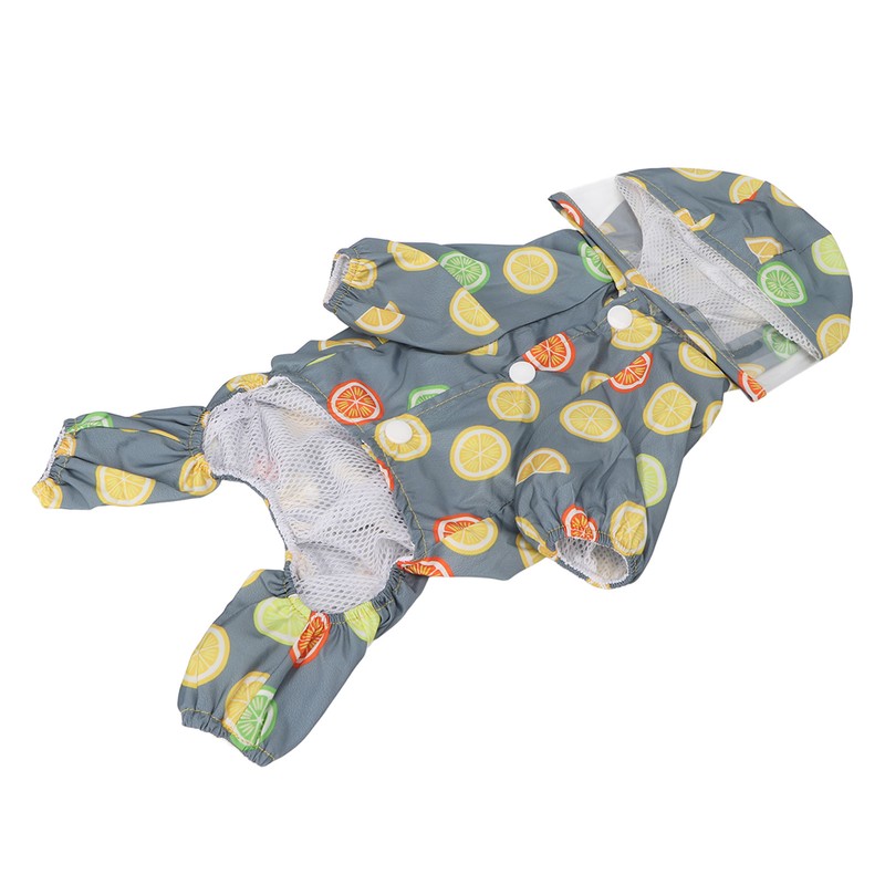 Dog Raincoat Hooded Reflective Windproof Breathable Lightweight Pet Rain Jacket