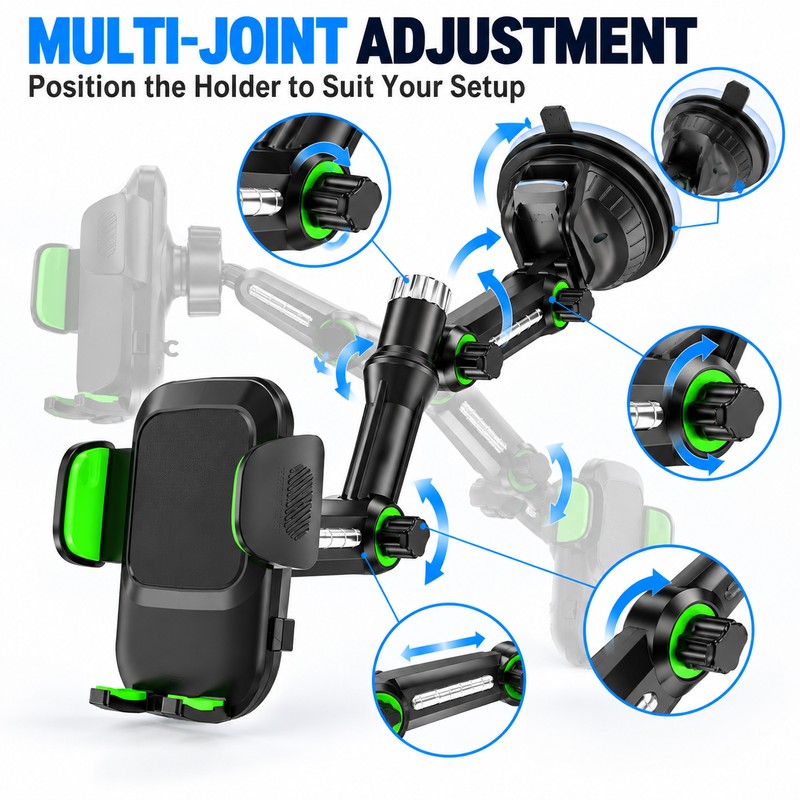 Suction Cup Car Phone Holder for Windshield & Dashboard –