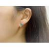 Sterling Silver Synthetic Blue Opal Dolphin Stud Earrings