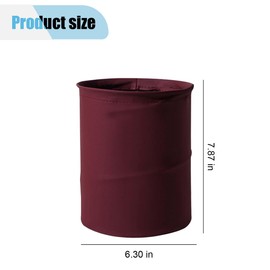 LHDOS Collapsible Trash Can Car Garbage Bag - Leather Pop-up Car Trash Bin with Elastic Band - Hanging Foldable Garbage Can Vehicle Waste Basket Bin - Double-Layer Washable Bag for Cars Camping (Red)