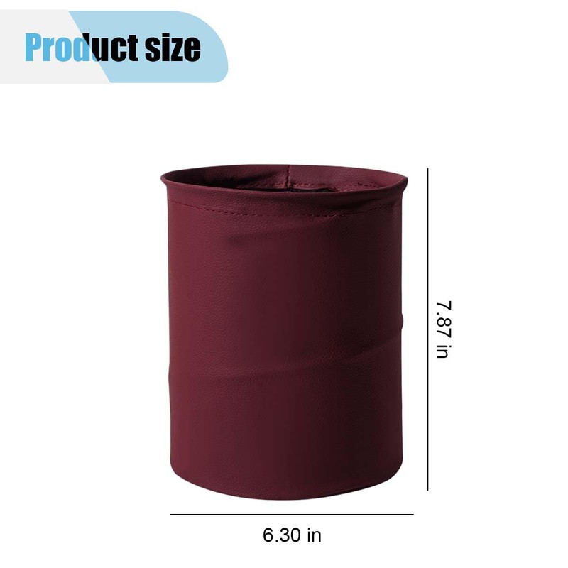 LHDOS Collapsible Trash Can Car Garbage Bag - Leather Pop-up