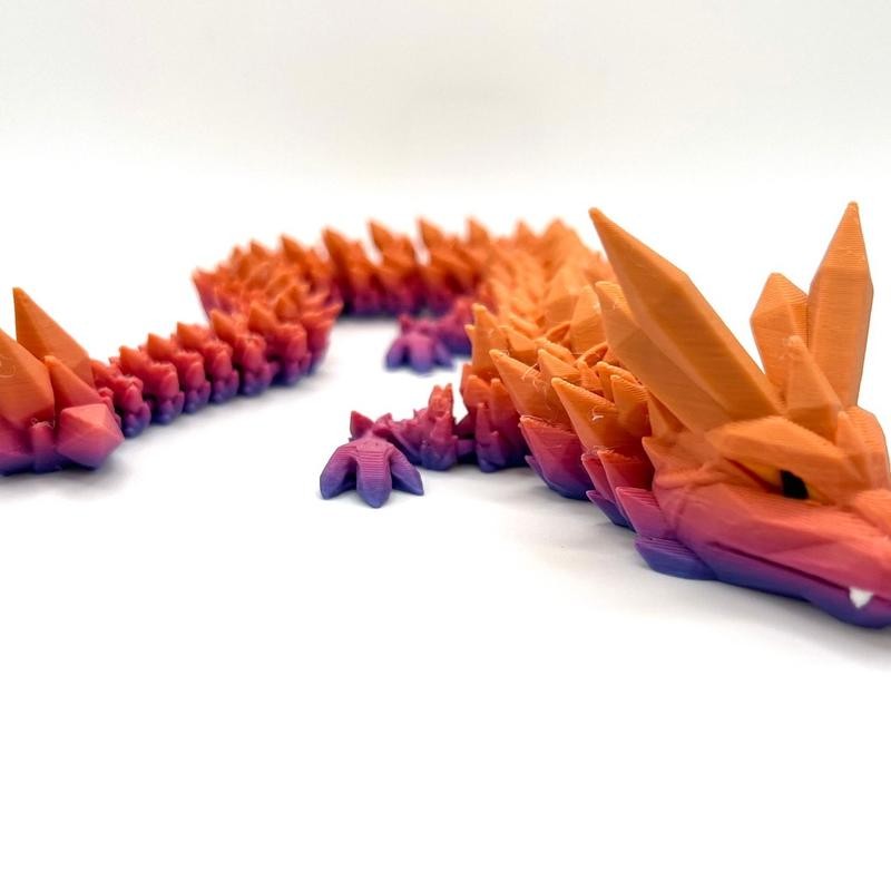 Articulating Crystal Dragon Figurine - Color: Rainbow, Size: Giant 30