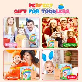 FICCURYS Toddler Montessori Toys,Fine Motor Skills Sensory Toys for Kids 18 Months Old Toys,Color Classification Stick Preschool Learning Toys for Girls Boys Baby Gifts