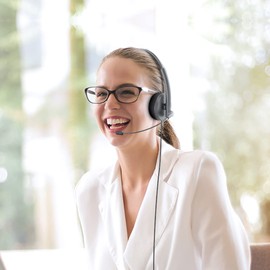 Project Telecom Monaural USB Headset with Microphone – USB-A & USB-C, Noise Cancelling Mic, Inline Volume & Mute Controls, Acoustic Shock Protection – Zoom, Teams, Skype, PC, Laptop