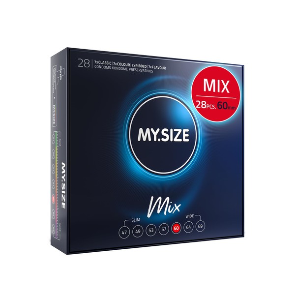 My.Size Mix Condoms Size 5, 60 mm, XL, Bulk Pack, Contains 28 Pieces