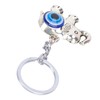 Jiawu Blue Evil Eye Keychain, Silver Lucky Elephant Key Ring,