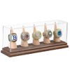 Championship Ring Display Case for 5 Rings – Walnut Wood