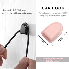 FSTURIOS 5 PCS Car Mini Hooks, Multifunctional Auto Dashboard Hook Self Adhesive Backseat Hanger, Vehicle Interior Storage Hanging Holder Hook Stickers for Keys Earphone USB Cable (Pink)